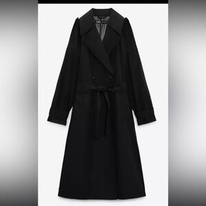 Zara black oversized trench coat